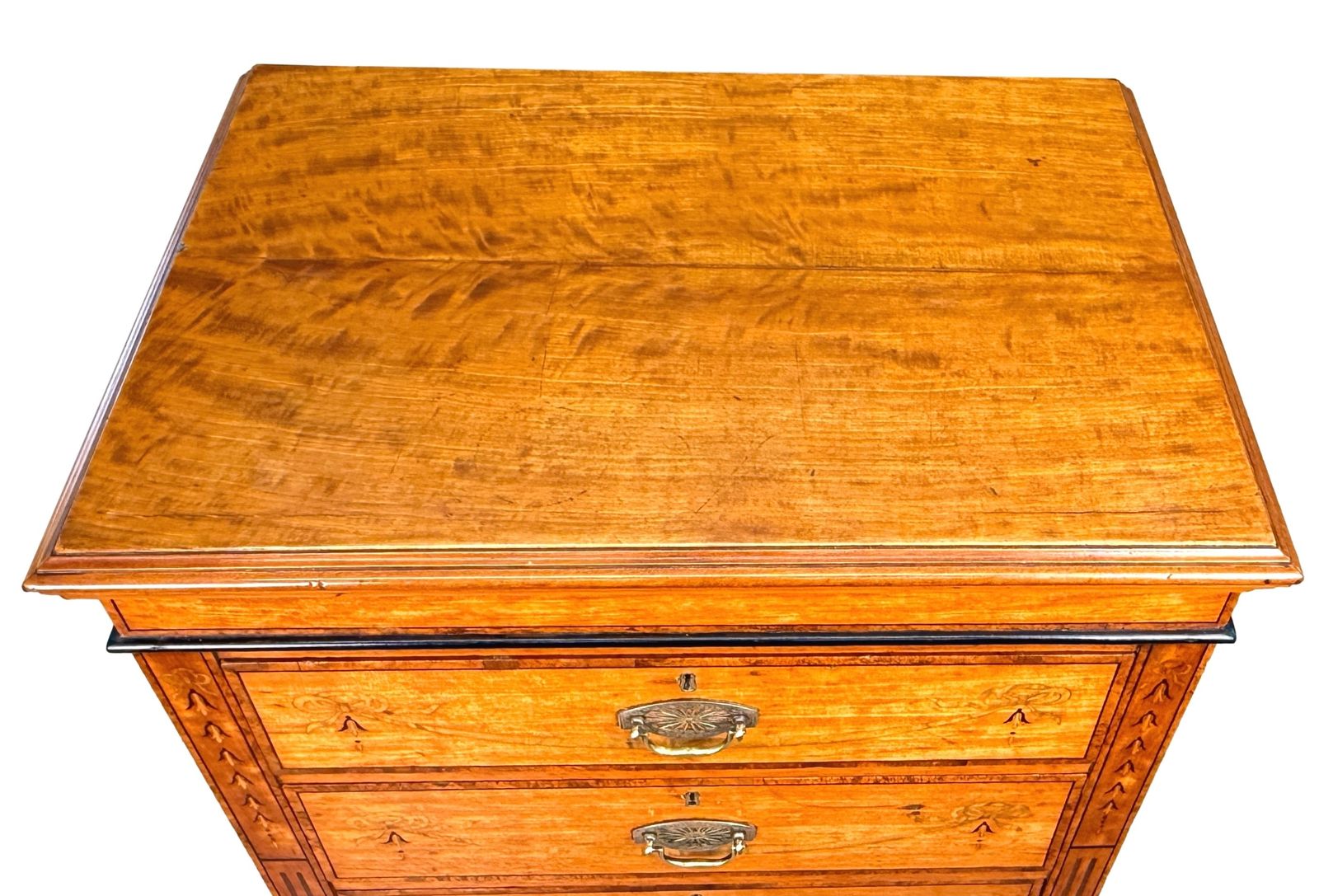Satinwood Late 19th Century Tall Pedestal Chest Of Drawers (England, Circa 1880) photo Furniture