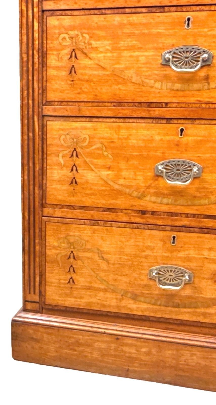 Satinwood Late 19th Century Tall Pedestal Chest Of Drawers (England, Circa 1880) photo buy