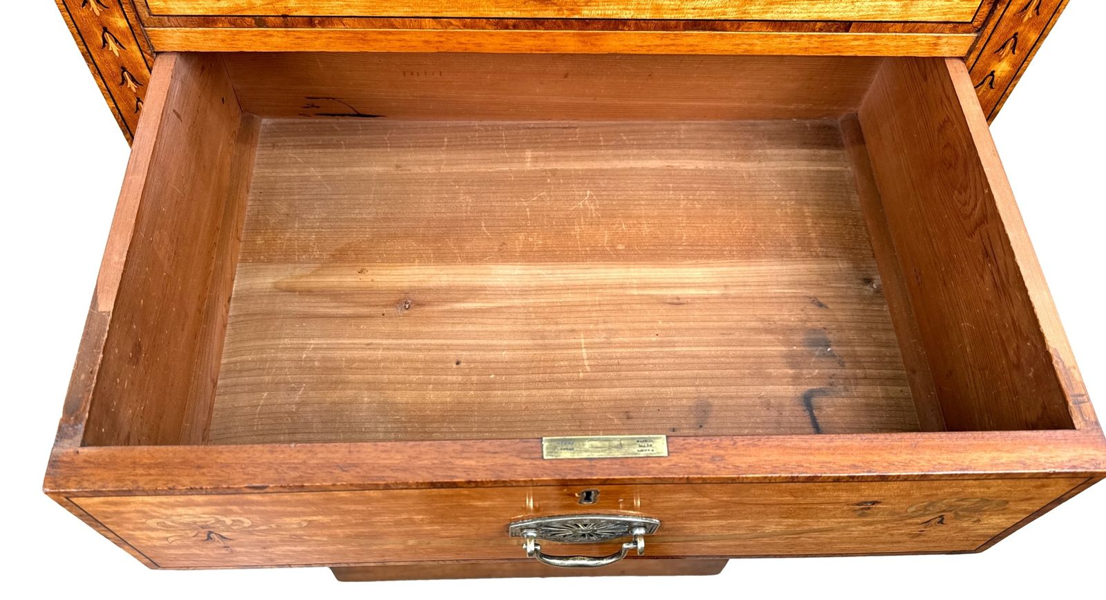 photo furniture Satinwood Late 19th Century Tall Pedestal Chest Of Drawers (England, Circa 1880)