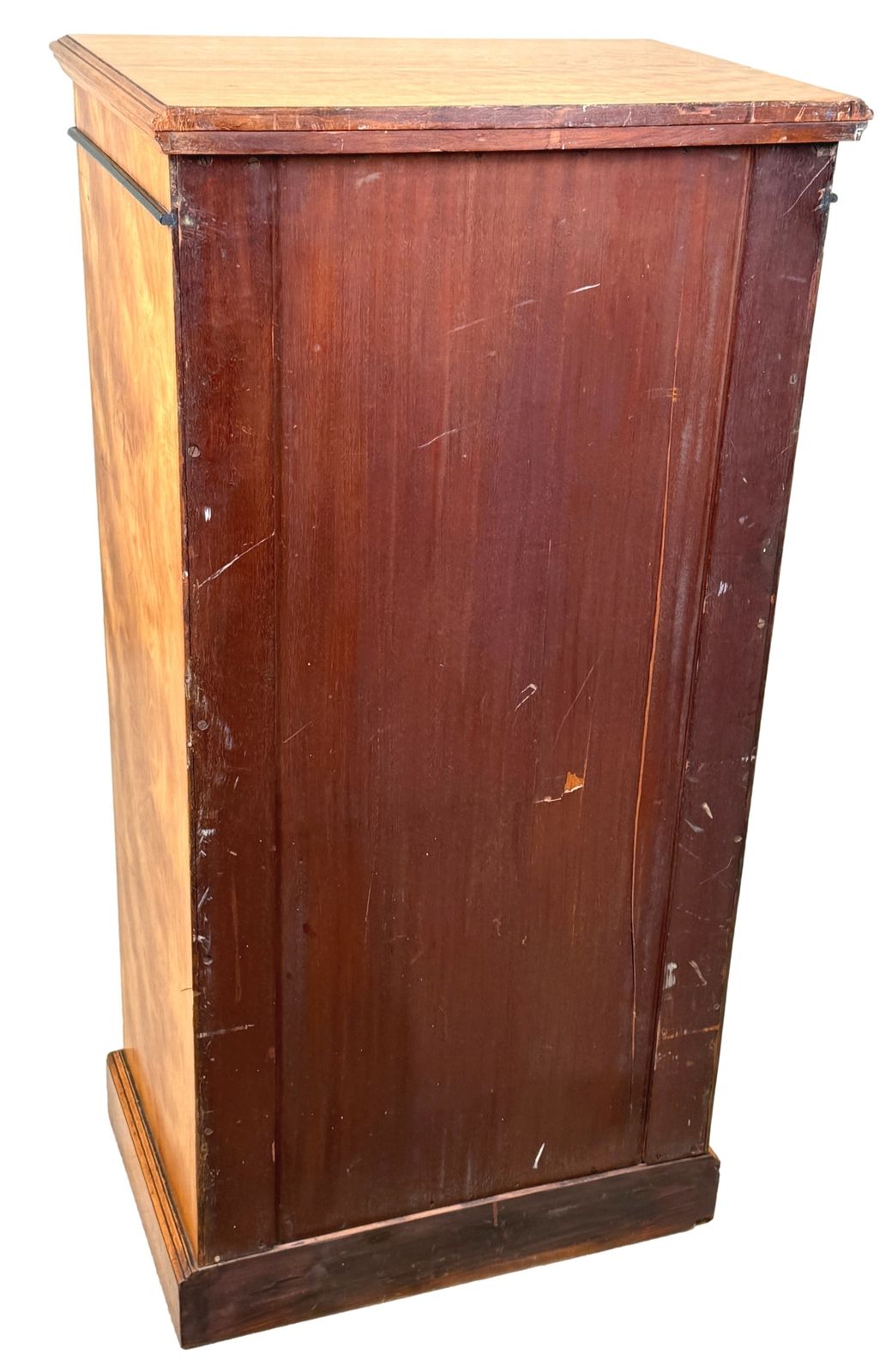 Furniture Satinwood Late 19th Century Tall Pedestal Chest Of Drawers (England, Circa 1880) photo