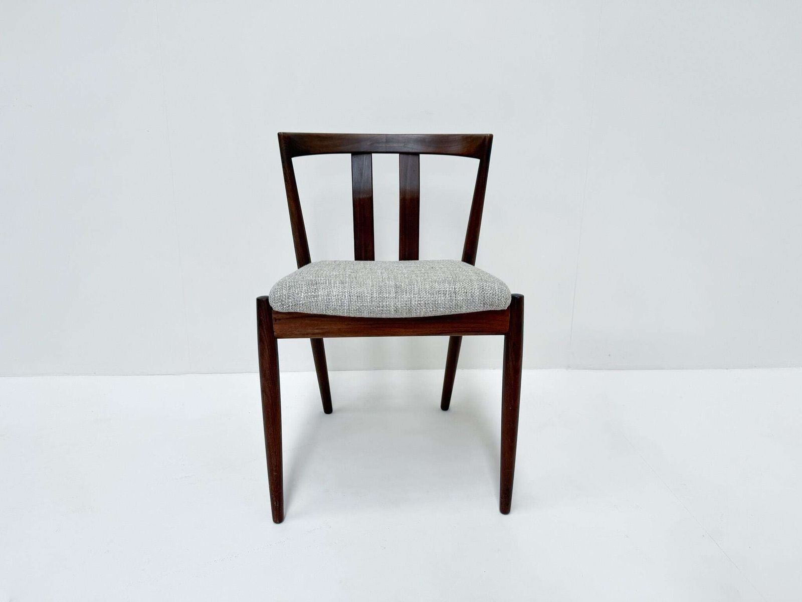 photo for sale Set Of 6 Kai Kristiansen Dining Chairs In Teak – Newly Upholstered