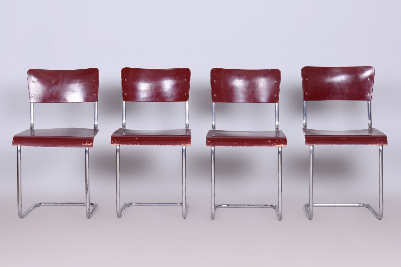 Original Bauhaus Dining Set, By Hynek Gottwald, Chrome, Czech, 1930s photo vinterior
