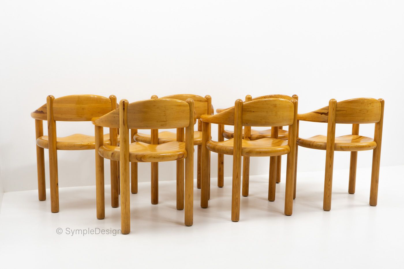 Pinewood Carver Chairs By Rainer Daumiller, 1970s photo for sale