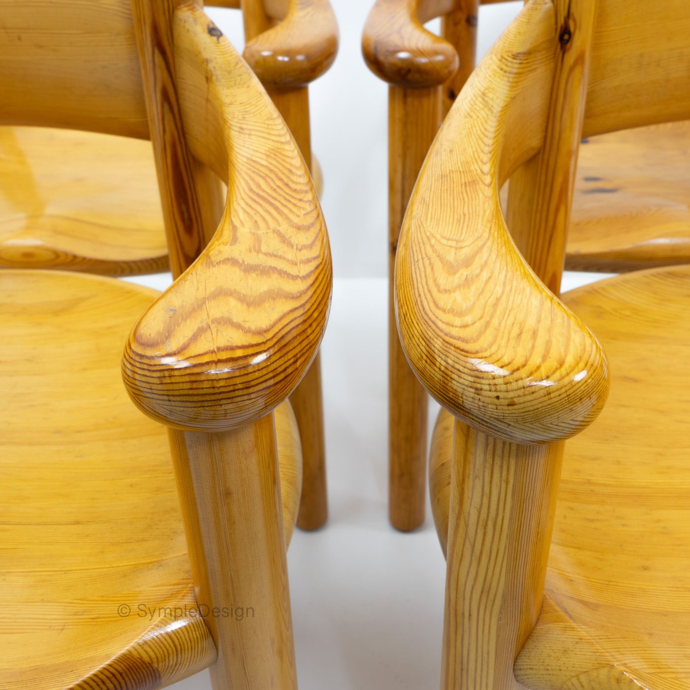 photo vinterior Pinewood Carver Chairs By Rainer Daumiller, 1970s