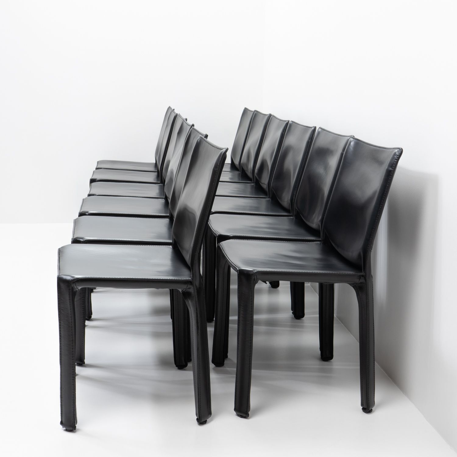 Mario Bellini For Cassina Cab 412, Set Of 12, 1990s photo 12500.0
