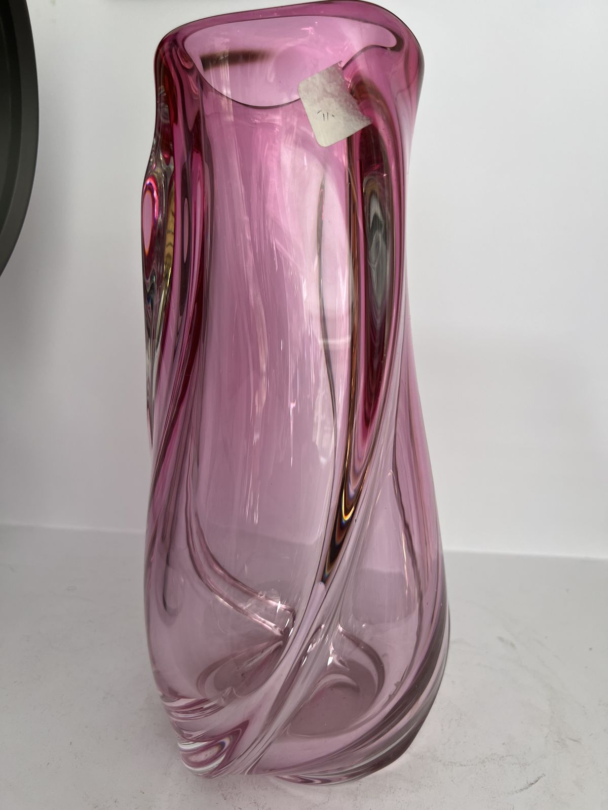 Large Murano Sommerso Swirl Vase – Cranberry/Pink &Clear Glass, 1970s photo furniture