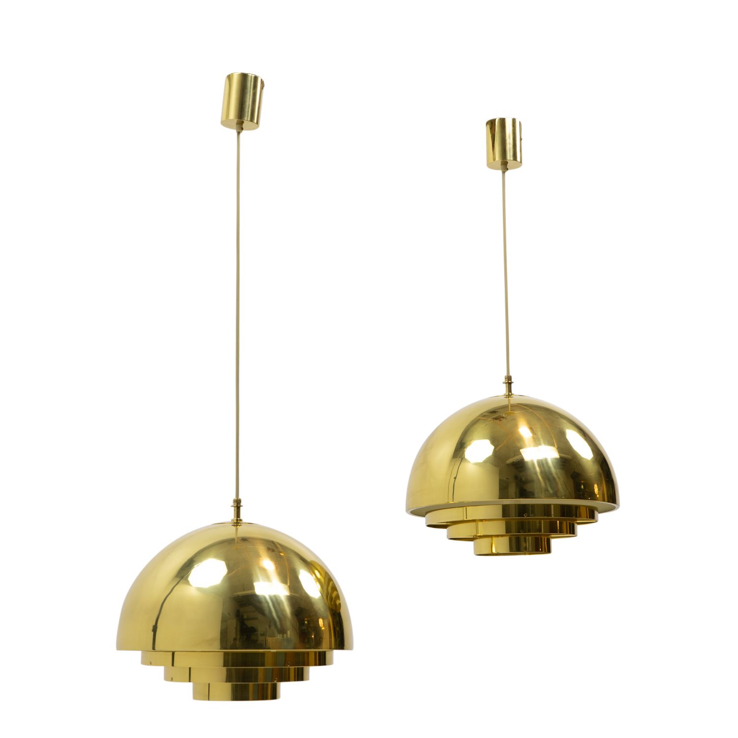 Vereinigte Werkstätte, Brass Pendants, Germany 1970s – Set Of 2