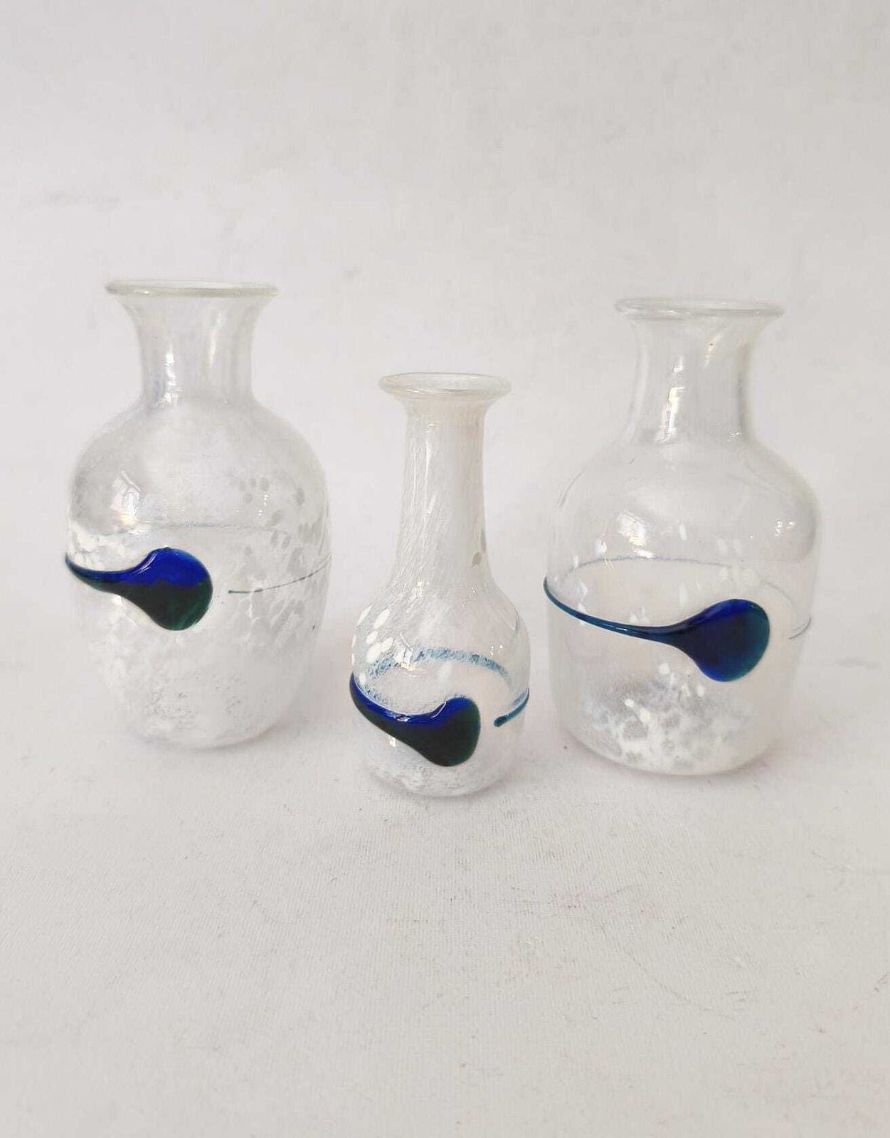 3 Gullaskruf Glass Vases, Made In Sweden, 1989, Vintage Design photo furniture