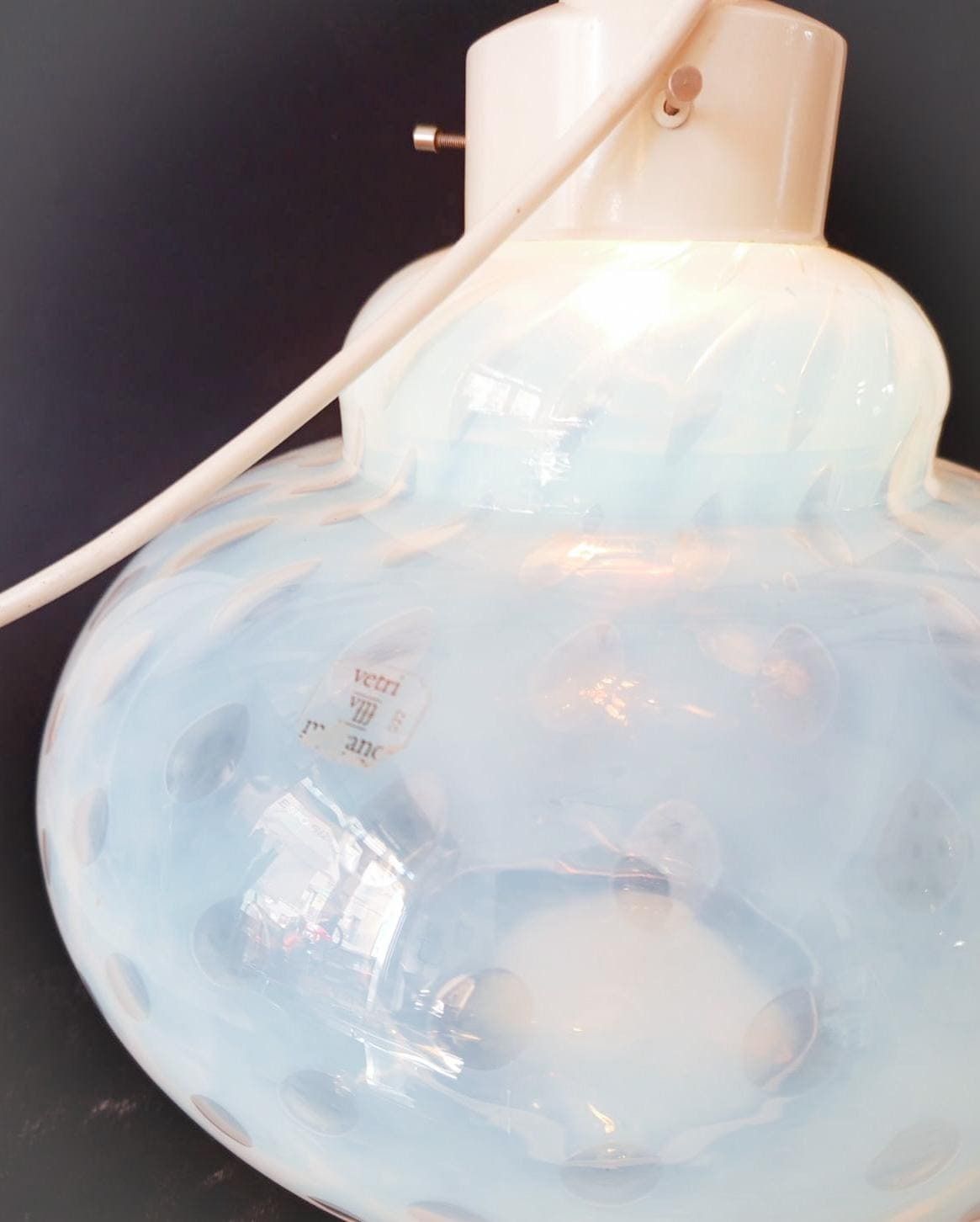 Rare Gambaro And Tagliapietra Murano Glass Table Lamp Vintage Space Age Bullicante Bubbles White Transparent photo 429.0