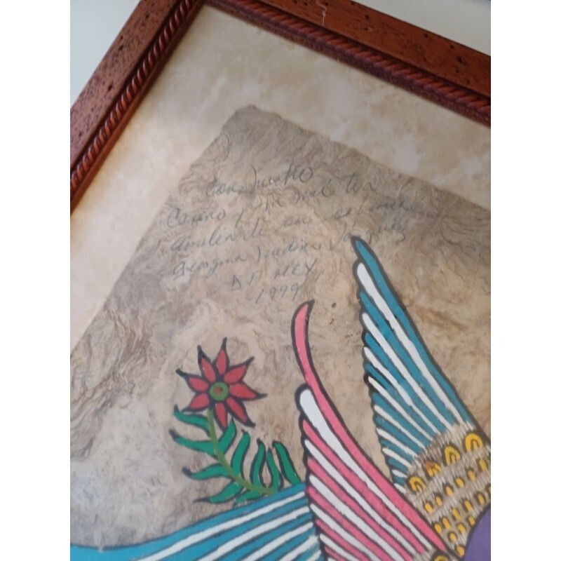 photo furniture Painting On Lama Or Vicuna Skin, Mayan Or Aztec