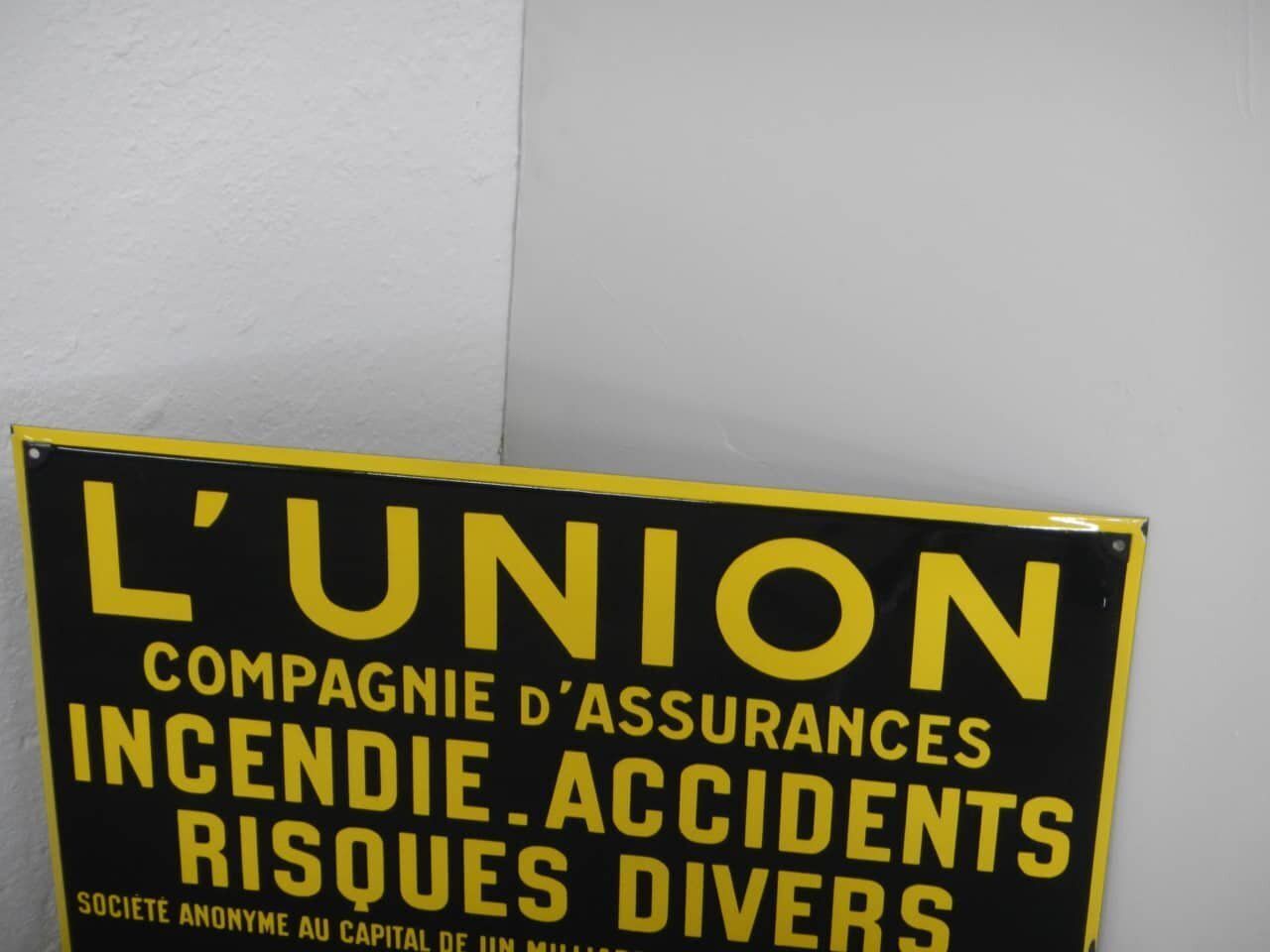 License Plate Union Compagnie Assicurance France, 1930 photo for sale