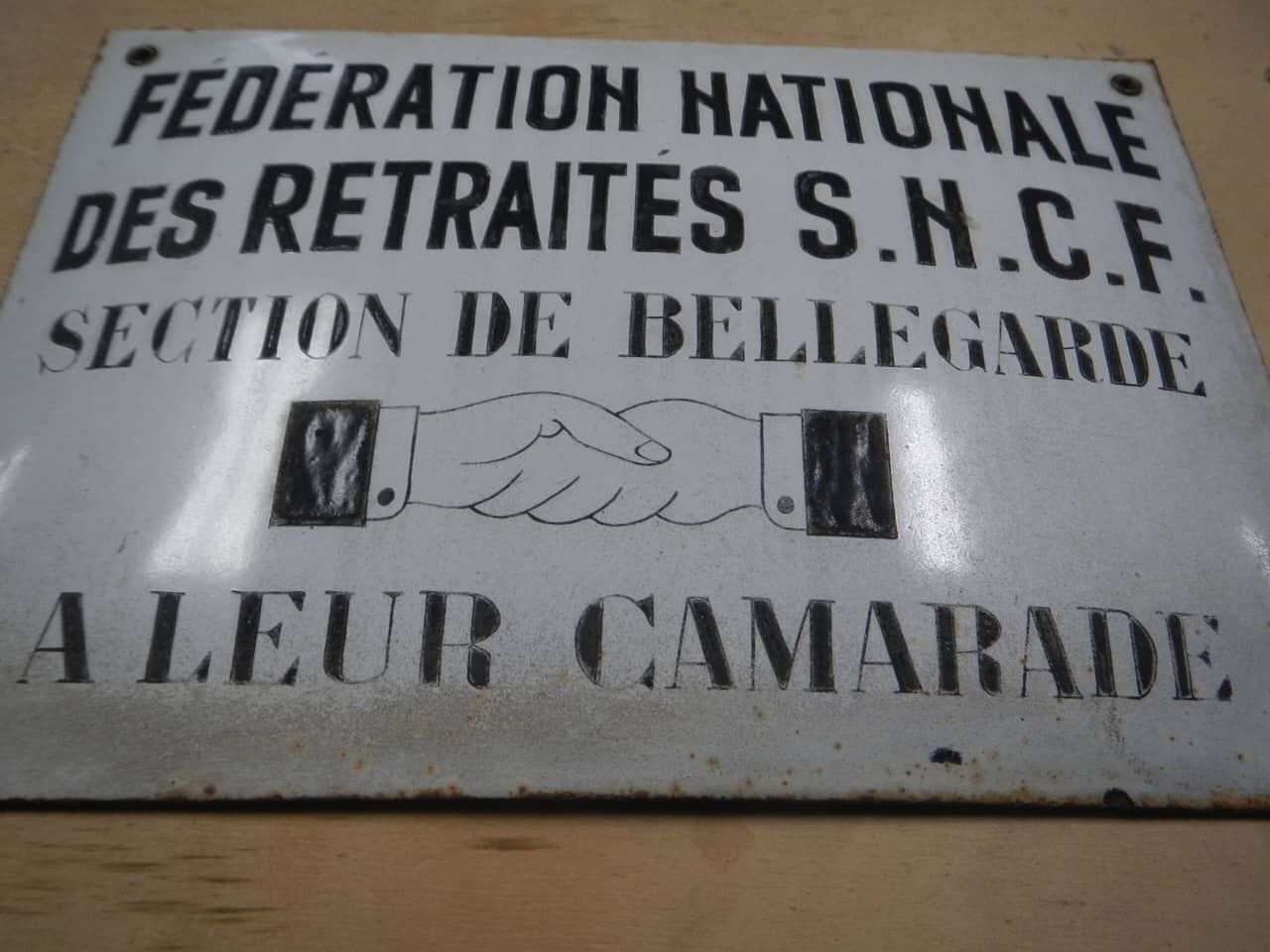 France Trade Union Metal Plaque, 1920s photo for sale