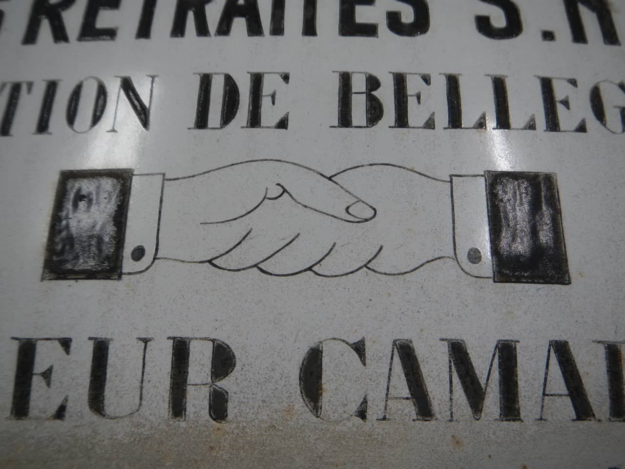 France Trade Union Metal Plaque, 1920s photo Home Decor