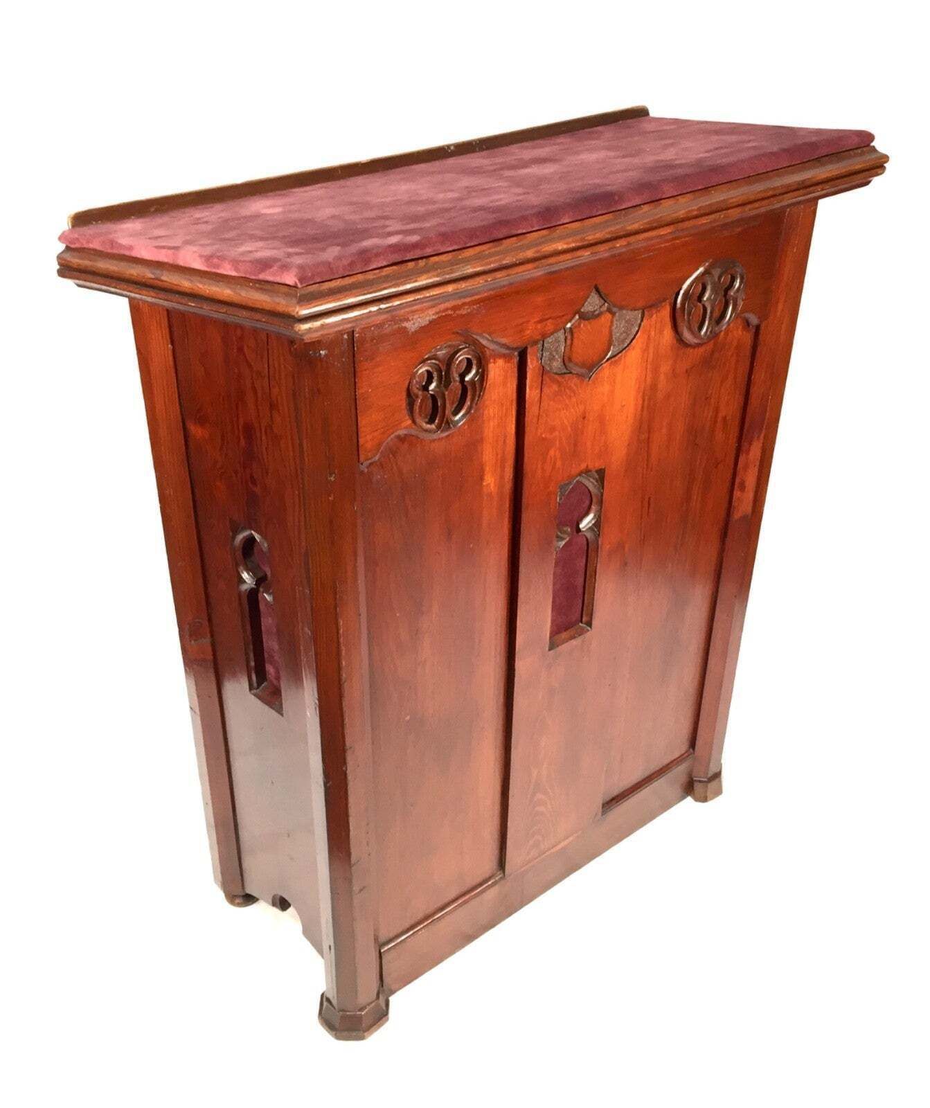 Antique Wooden Order Of Buffaloes Used Lectern / Book Stand Restaurant C.1900