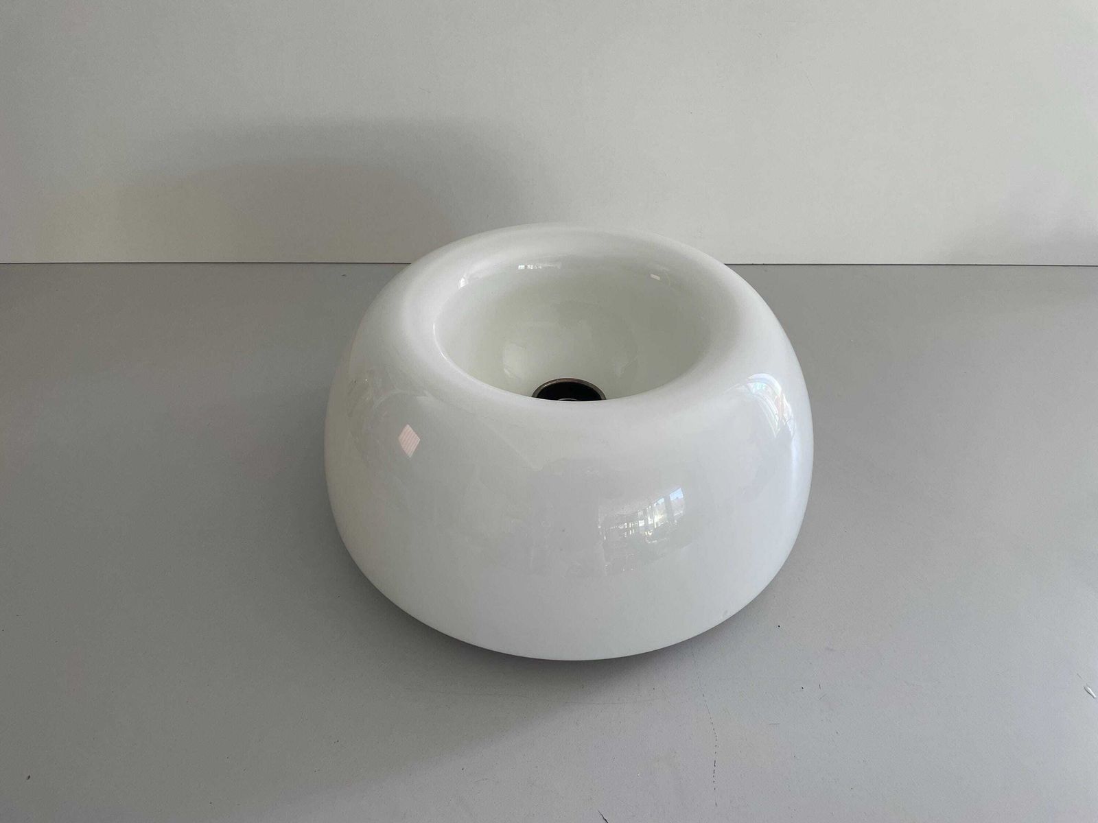 Model Vellela Opaline Glass Flush Mount Light By Achille Castiglioni For Flos, 1960s, Italy