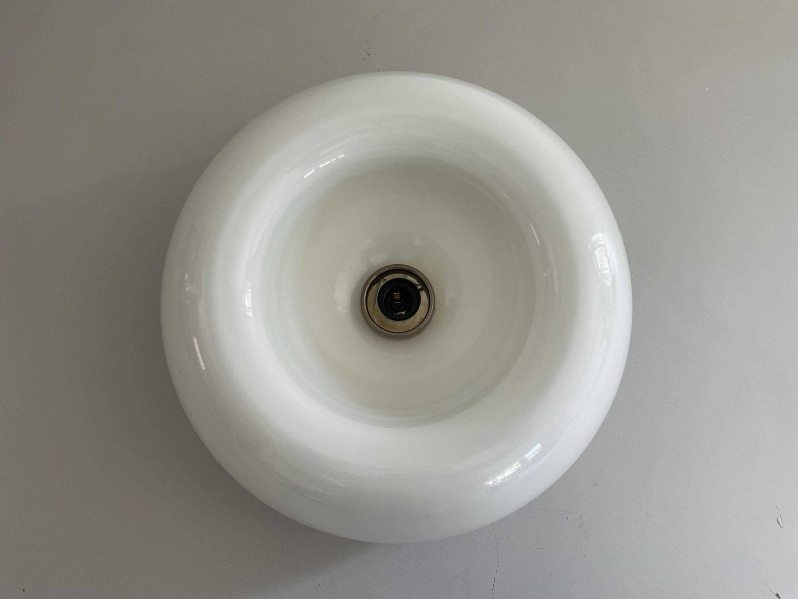 Model Vellela Opaline Glass Flush Mount Light By Achille Castiglioni For Flos, 1960s, Italy photo vintage