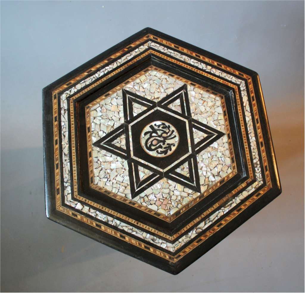 Antique Inlaid Eastern Table By Liberty & Co photo furniture