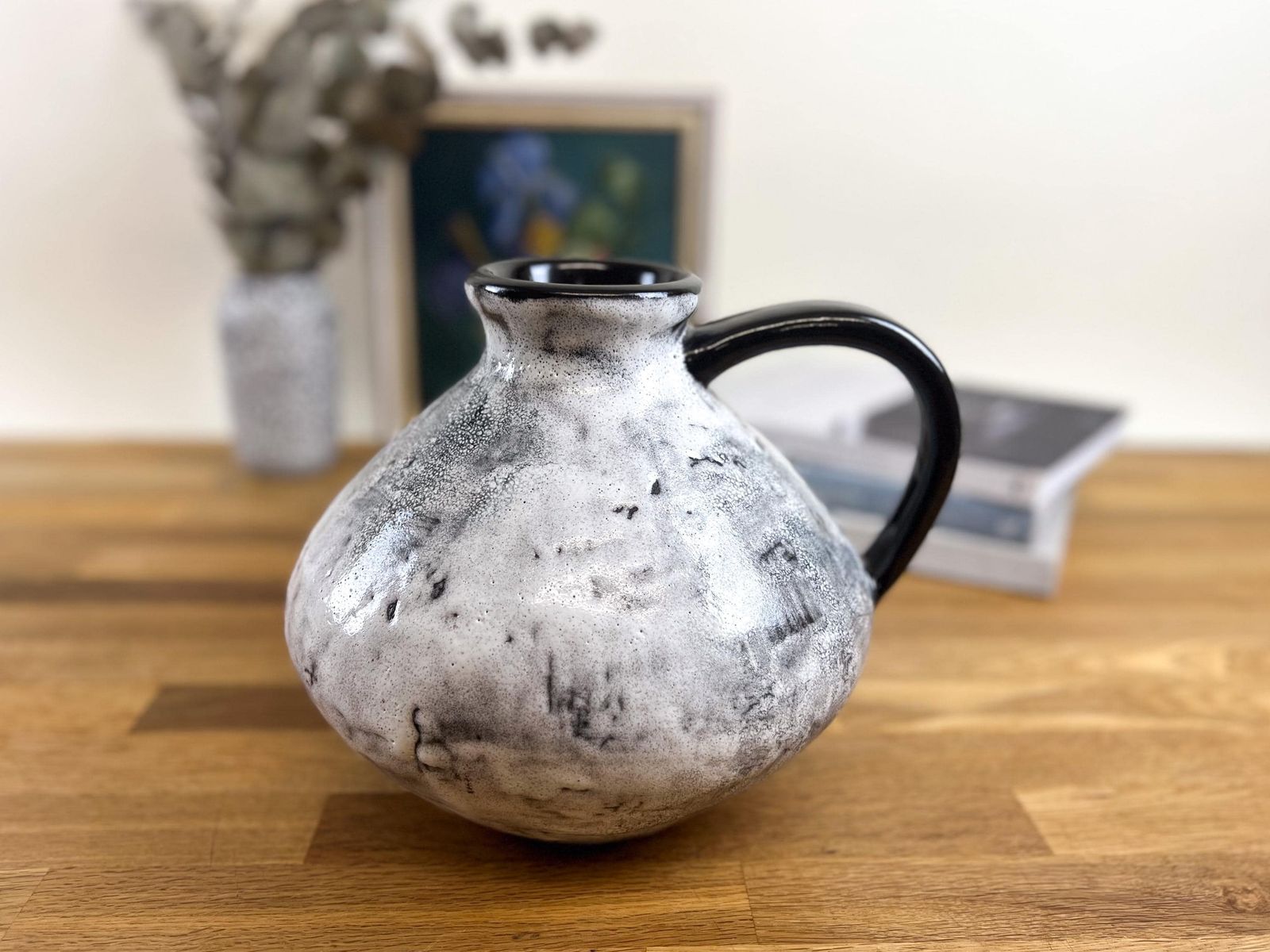 Xl Black And White Swiss Vase   Swiss Studio Pottery By Ziegler Keramik, Schaffhausen