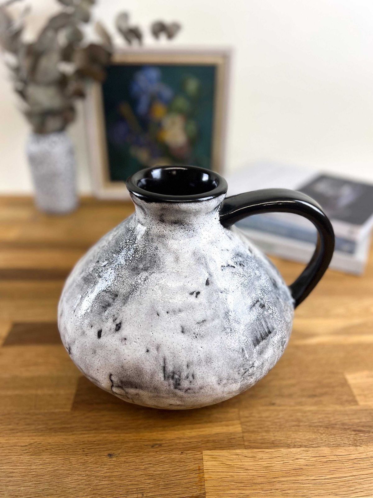 Xl Black And White Swiss Vase   Swiss Studio Pottery By Ziegler Keramik, Schaffhausen photo 166.0