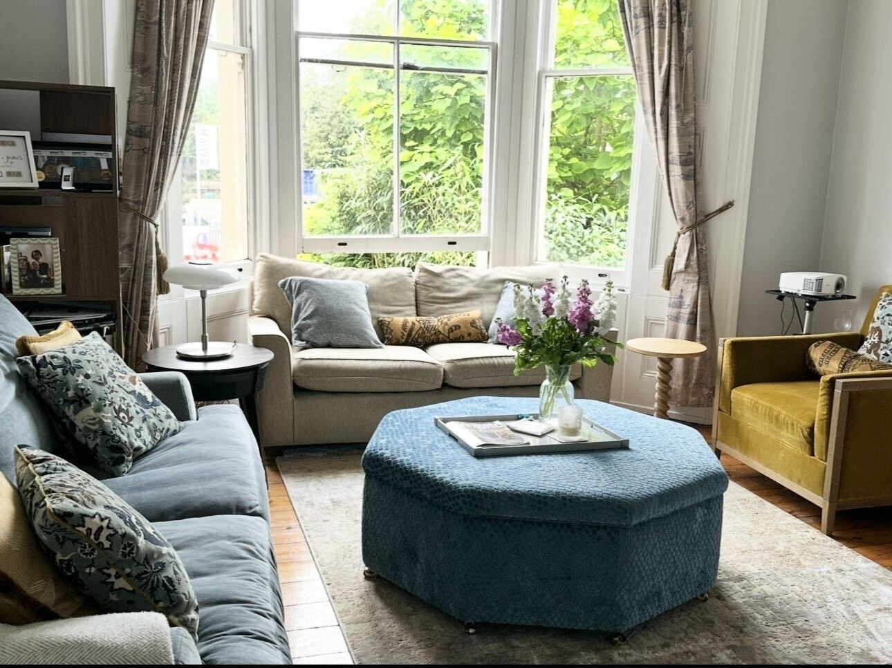 Bespoke Ottoman Schumacher Cut Velvet With Hydraulic Opening photo furniture