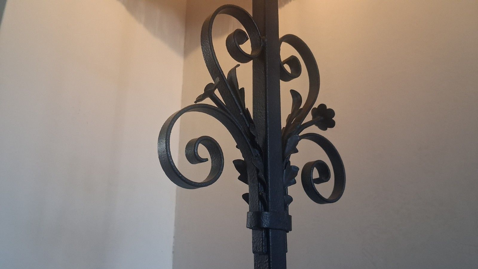 Original 1960's French Mid Century Wrought Iron Standard Lamp / Floor Lamp photo furniture