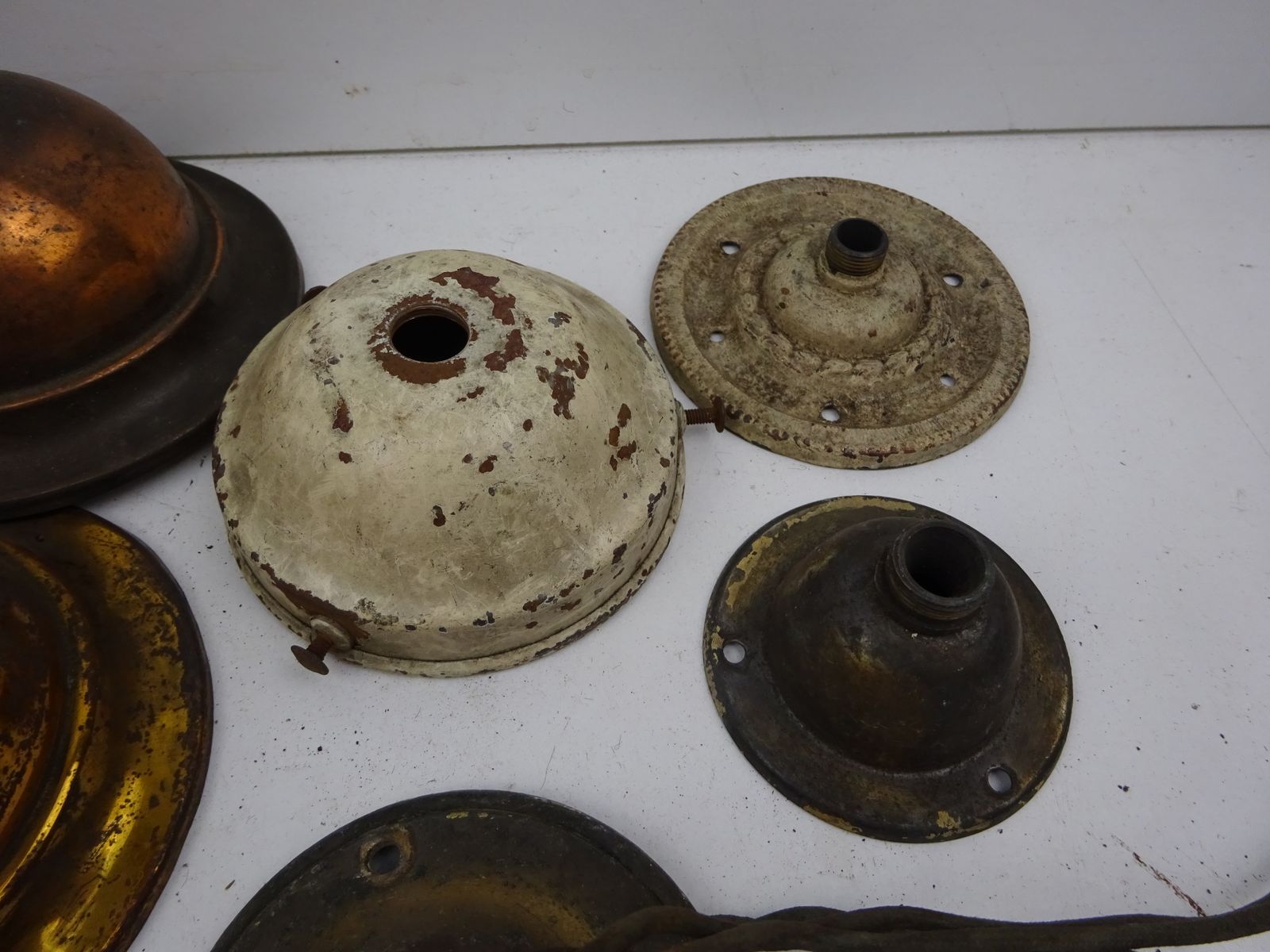 Collection Of 16 Reclaimed Lighting Fixtures For Restoration photo for sale