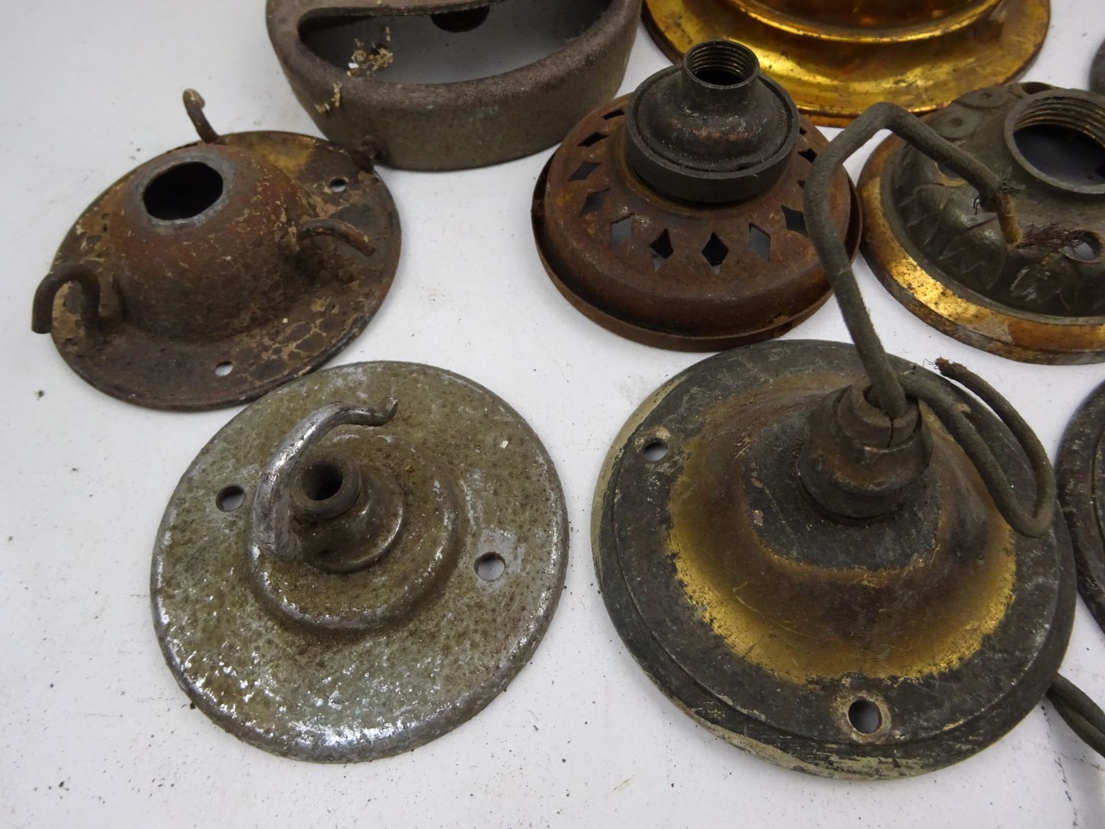 Collection Of 16 Reclaimed Lighting Fixtures For Restoration photo 95.0