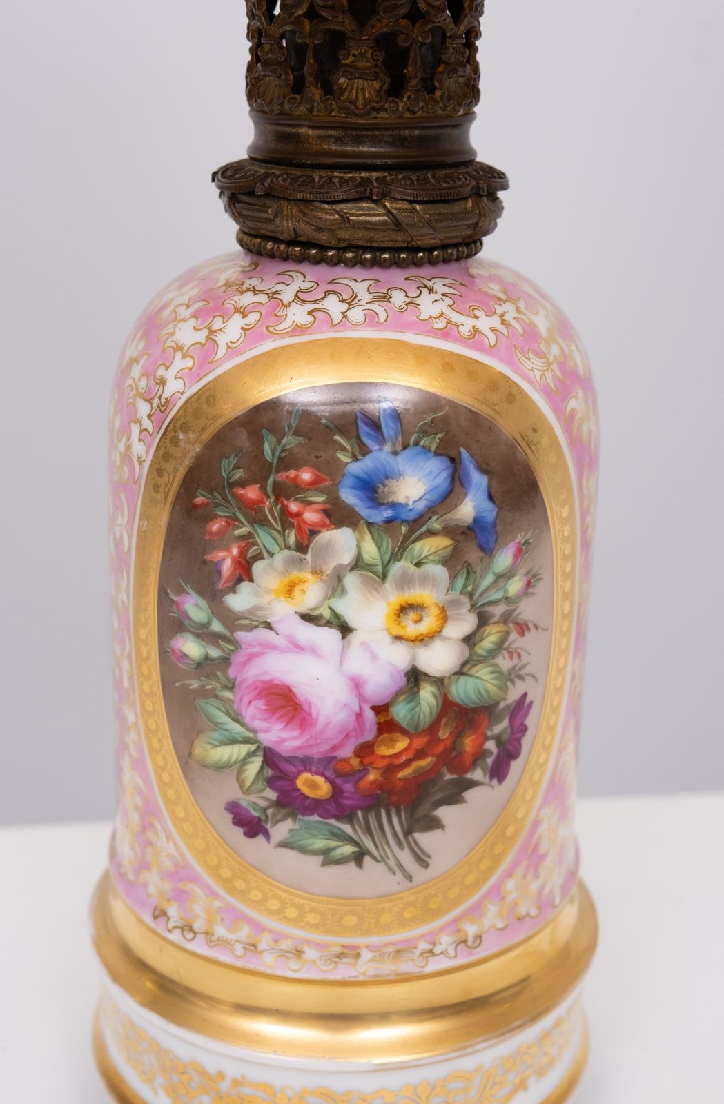 Stunning France Sevres Porcelain Hand Painted Table Lamp 1880s photo vinterior