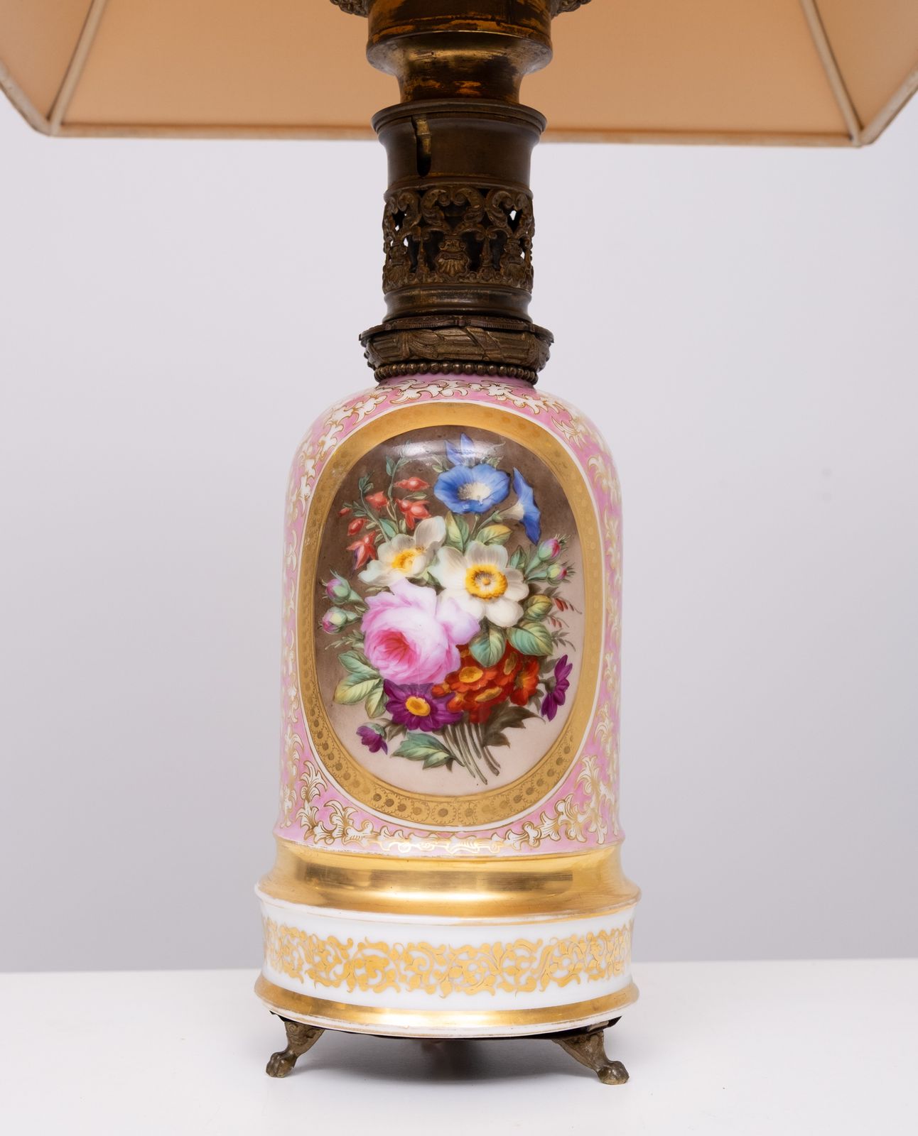 photo for sale Stunning France Sevres Porcelain Hand Painted Table Lamp 1880s