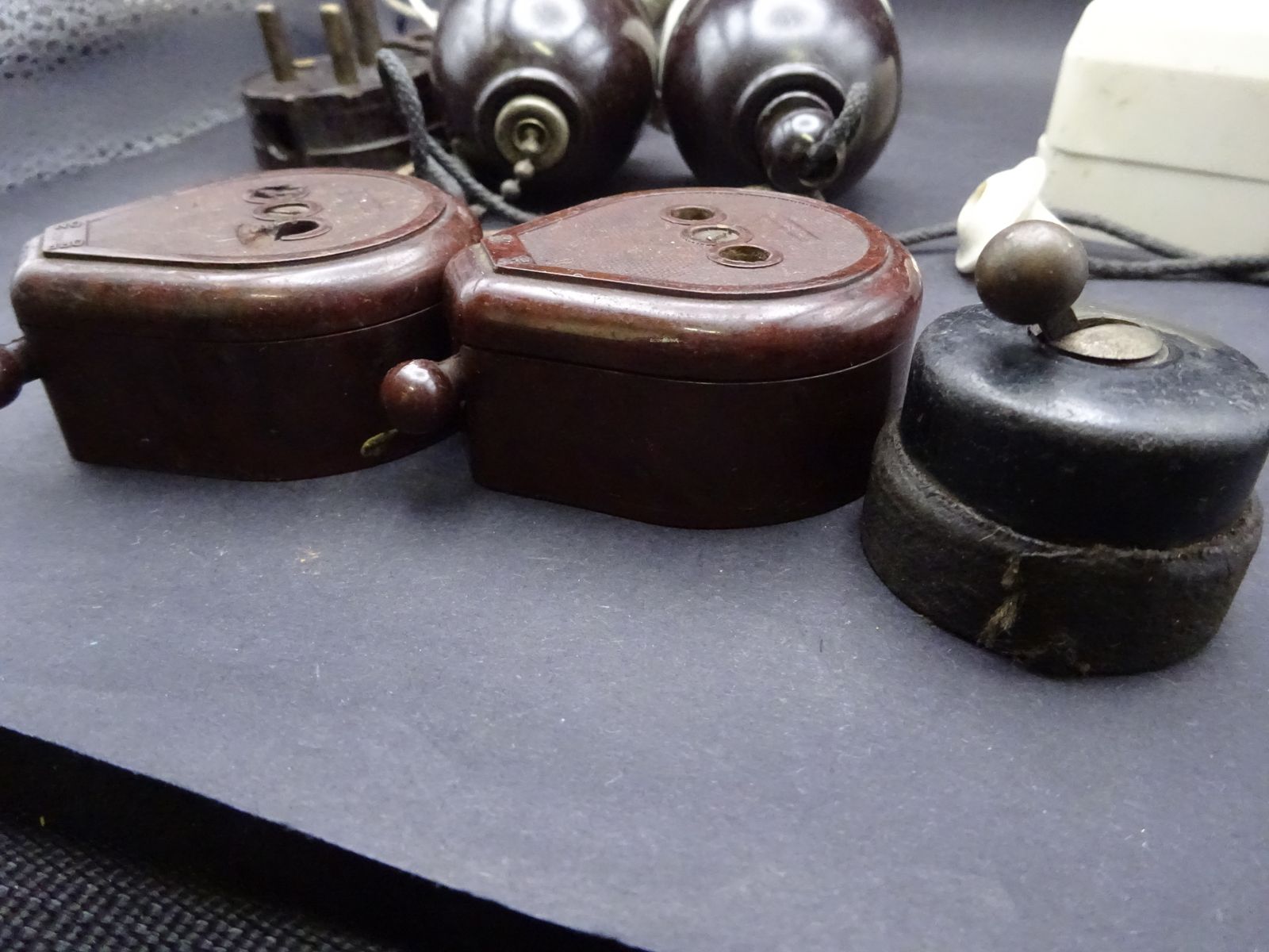 photo for sale Collection Of Bakelite/Plastic Switches And Plugs For Restoration/Rewire