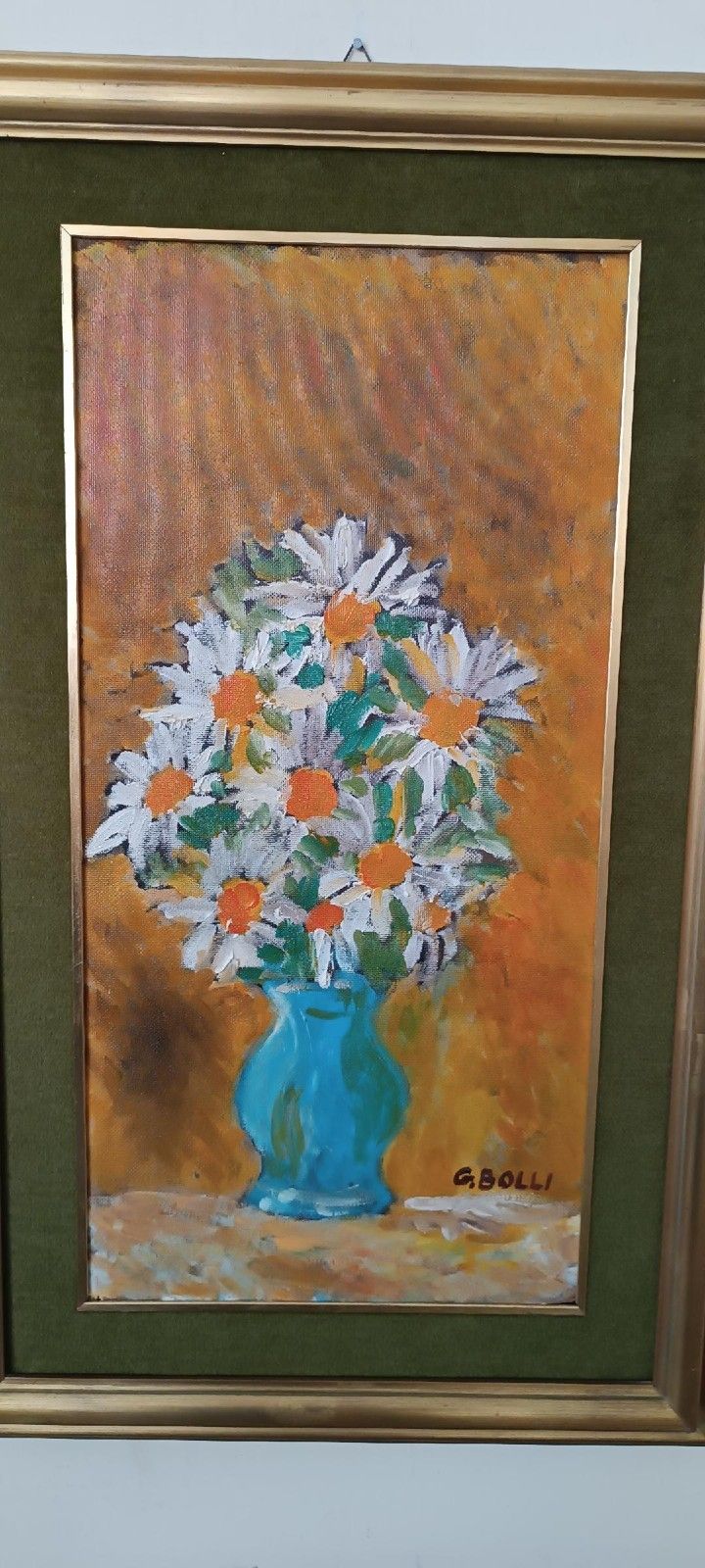 Oil On Table, Vase With Flowers, Gerolamo Stamps (Pisa 1933 2009) photo Art