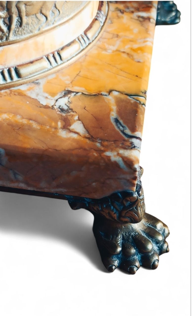Ormolu Bronze Sienna Marble, Corinthian Column Lamp  Rotating Frieze Pedestal photo furniture