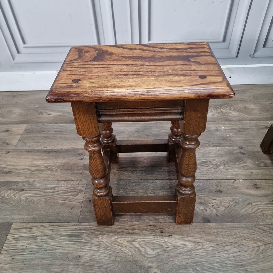 photo buy Vintage Old Charm Solid Oak Nest Of Tables Wood Bros – Wooden Jointing Side
