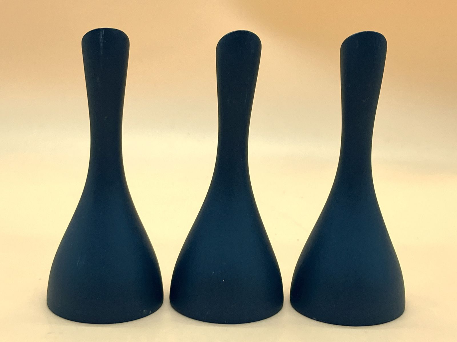 Rare Set Of 3 Marcel Marongiu For Artoria Limoges France Porcelain Matte Black Bud Vases. photo buy
