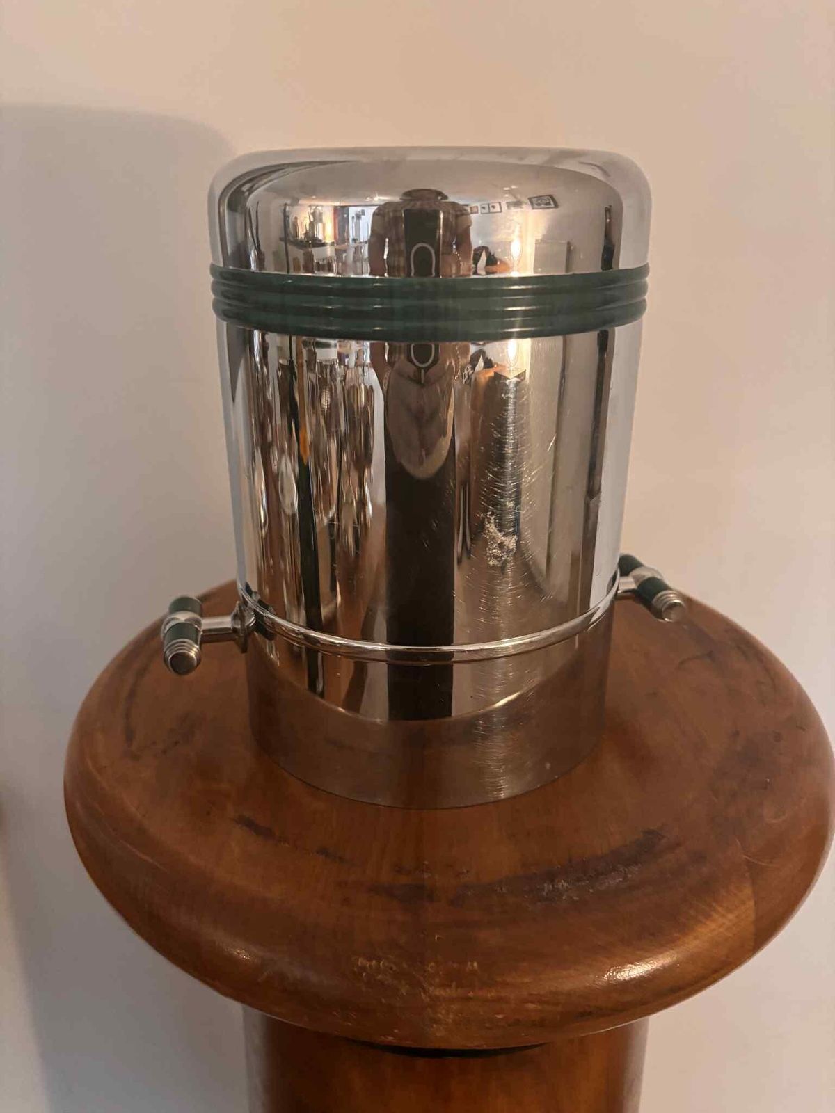 Vintage French Stainless Steel Ice Bucket – Jean Couzon Mid Century – Wine Or Champagne Cooler – Barware – Wedding Gift photo furniture