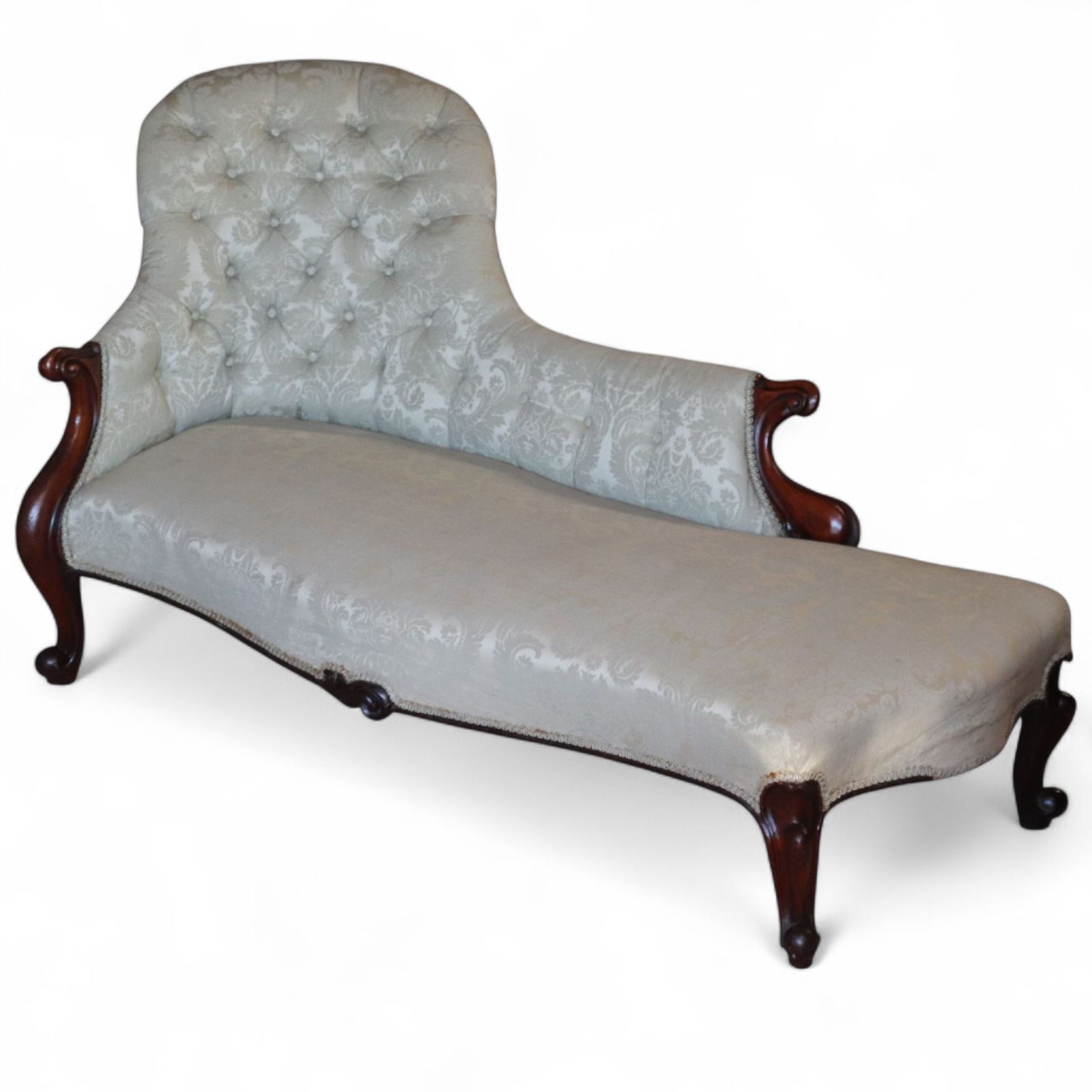 Victorian Mahogany Chaise Longue / Antique Lounge Sofa / Day Bed