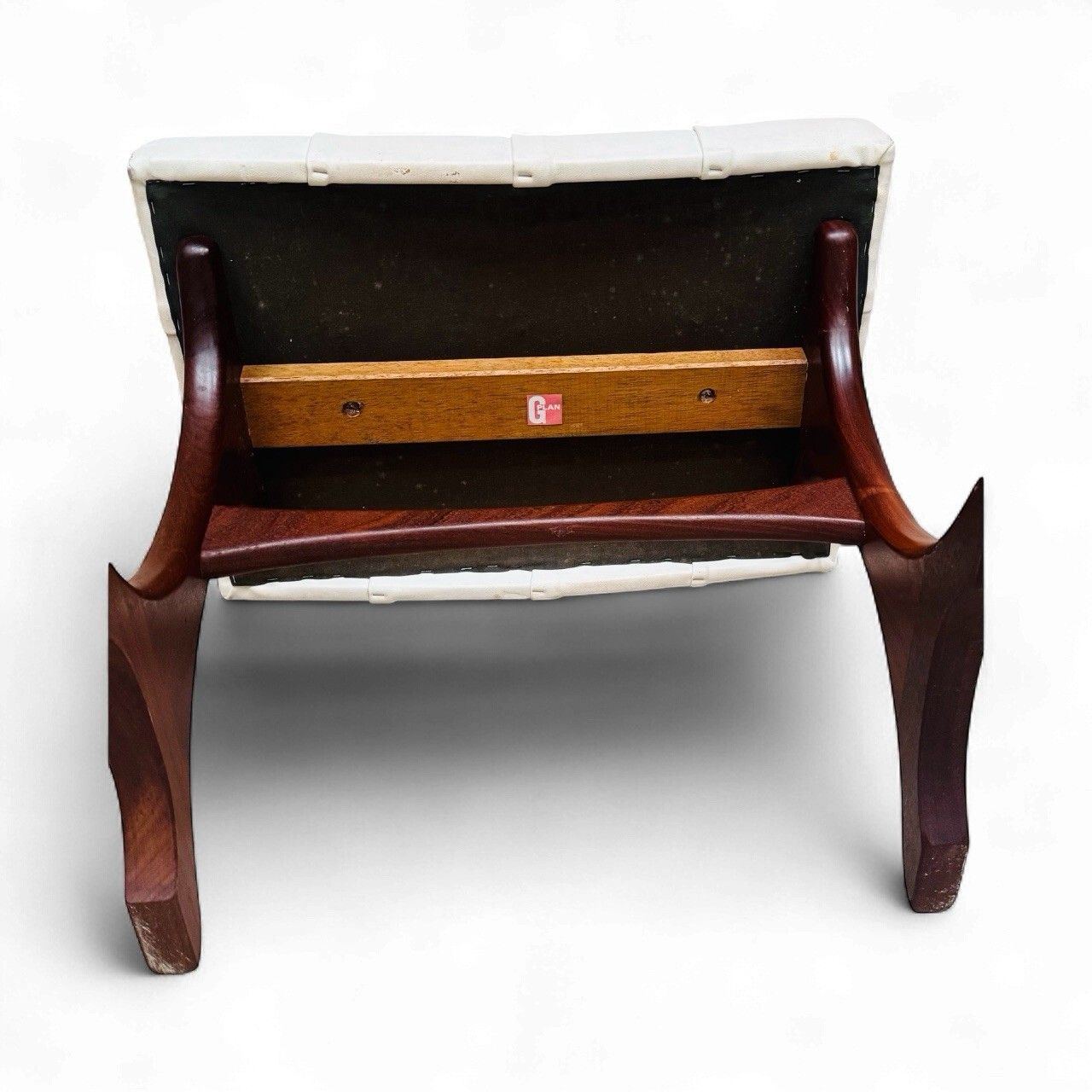 G Plan Fresco Stool Afromosia And White Vinyl Mid Century Retro C1960s photo 145.0