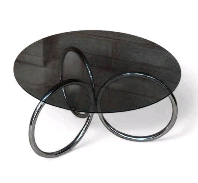 Chrome And Smoked Glass Space Age Coffee Table Mid Century Retro C1970 photo Furniture