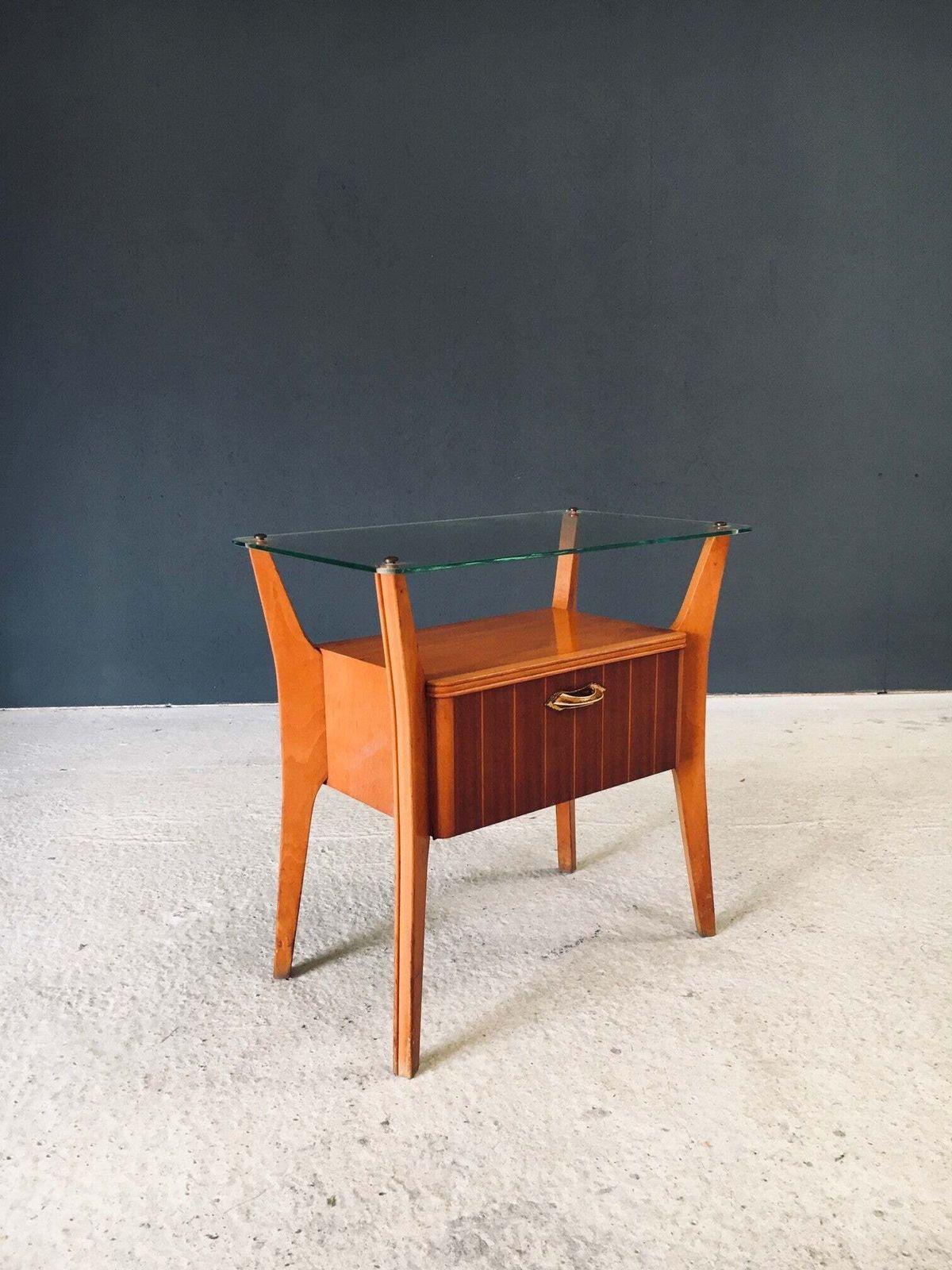 Midcentury Design Bedside Table By Gio Ponti For La Permanente Mobili Cantu, Italy 1950's photo vintage
