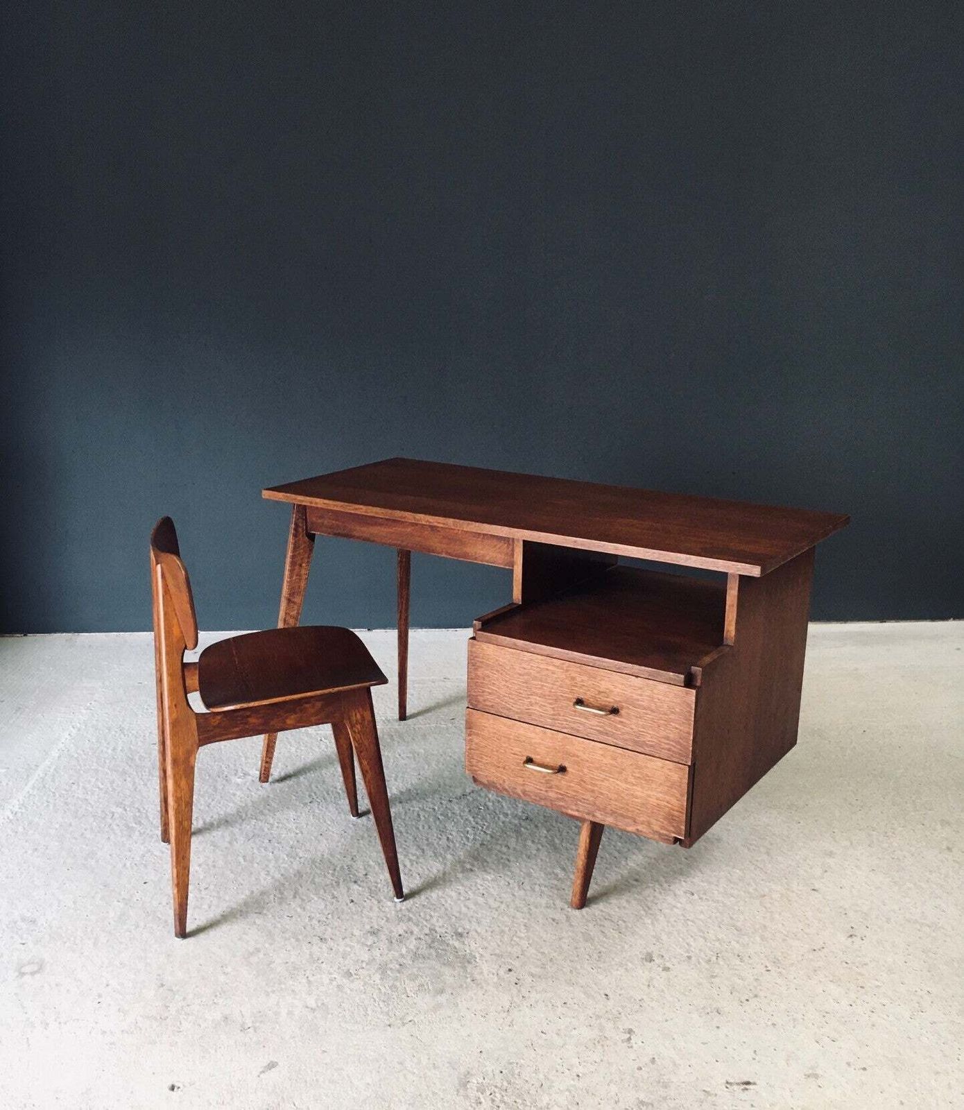 photo for sale Modernist Reconstruction Design Writing Desk, France 1950's