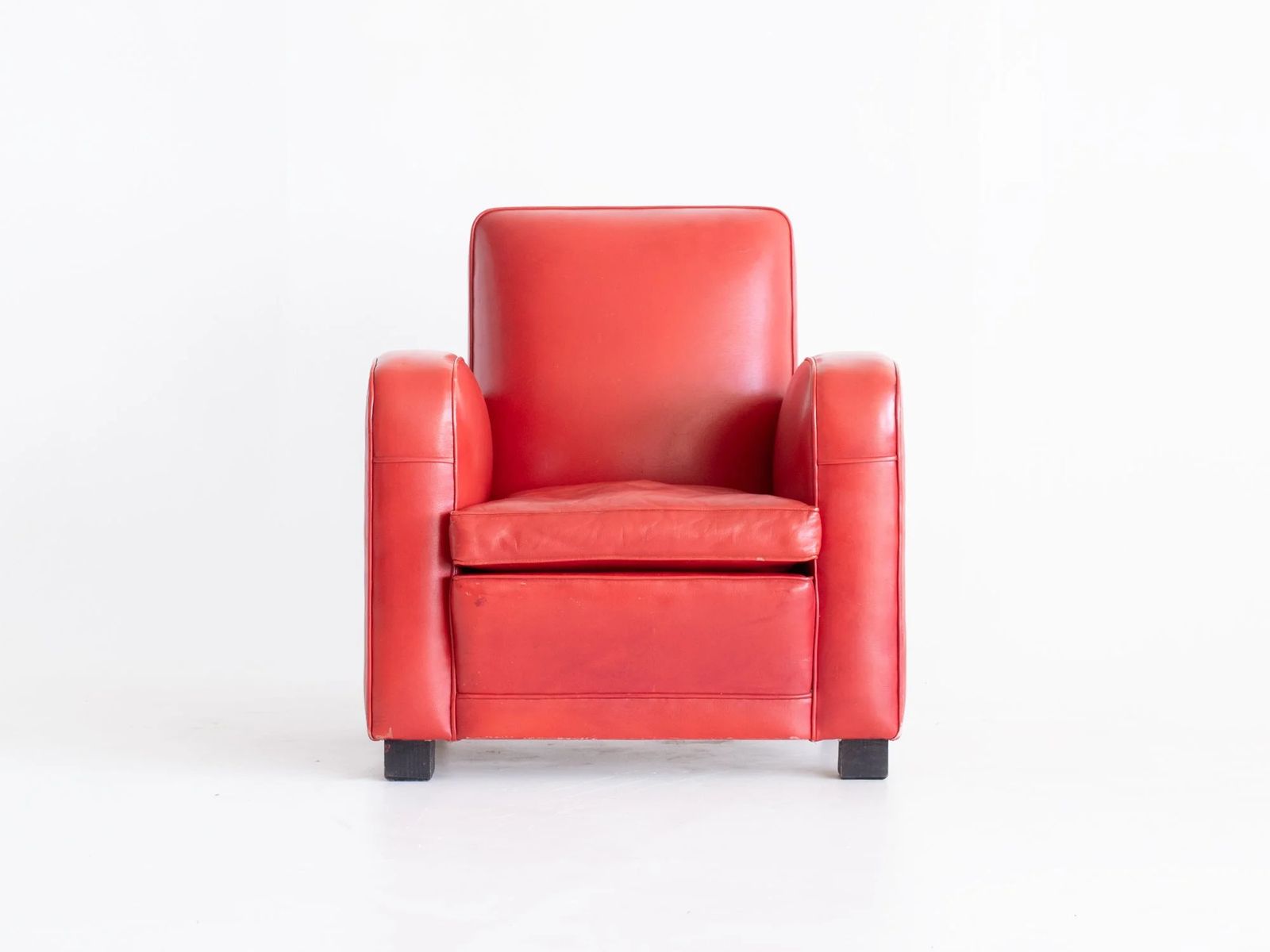 French Red Leatherette Club Chair photo furniture