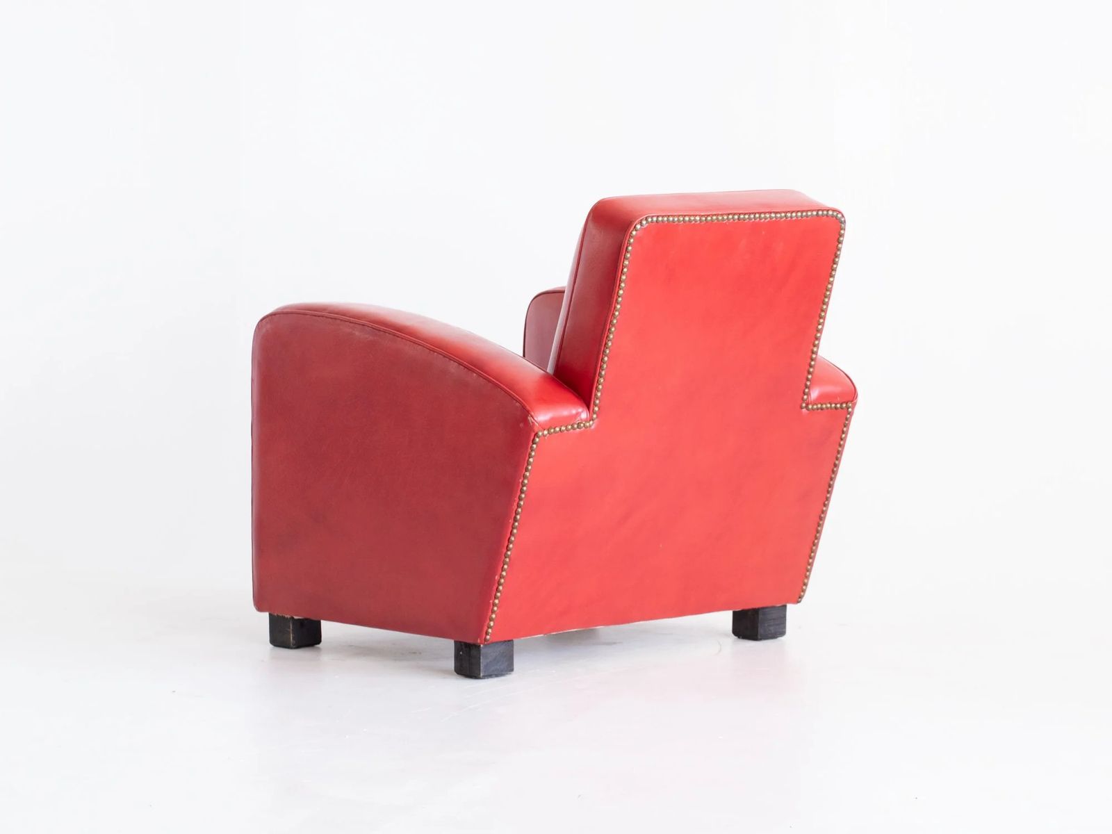 French Red Leatherette Club Chair photo for sale