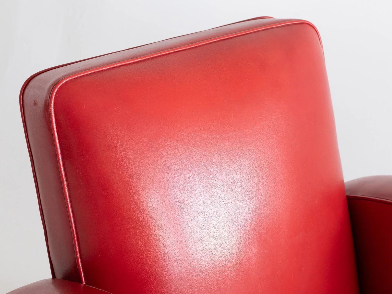 French Red Leatherette Club Chair photo Furniture
