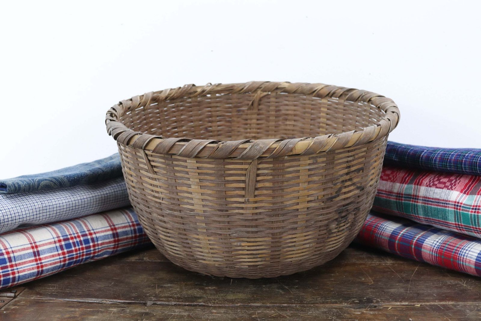 Mid 20th Century Handwoven Okimono Kago Style Japanese Basket (4) photo for sale