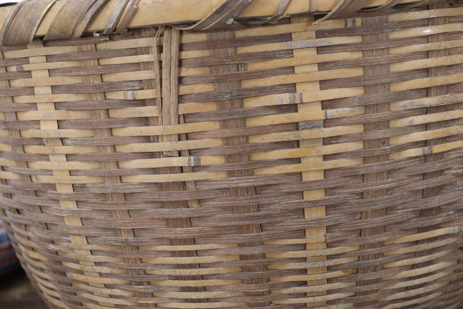 Mid 20th Century Handwoven Okimono Kago Style Japanese Basket (4) photo buy