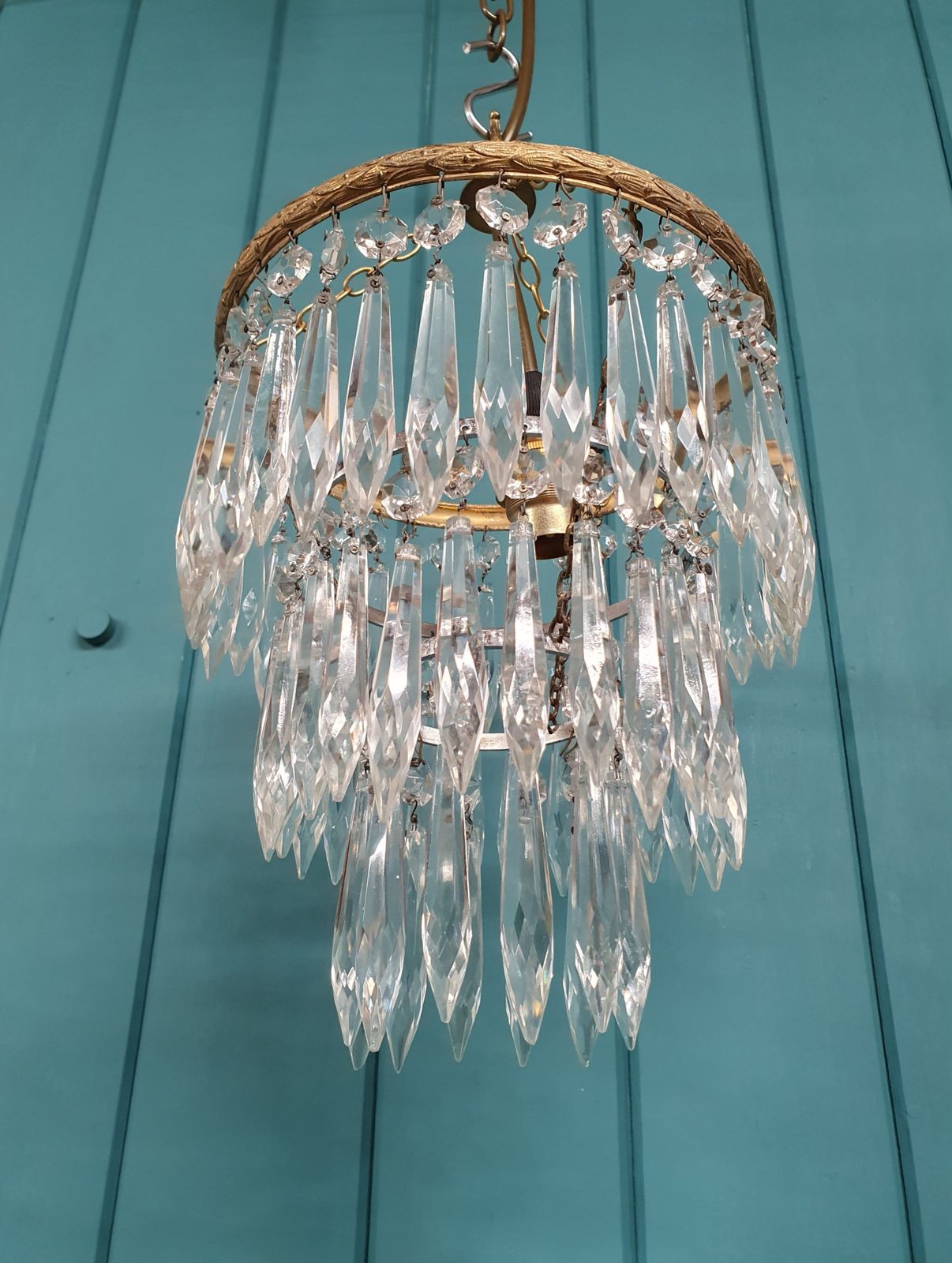 Early 20th Century Small Spike Chandelier 8" photo 255.0