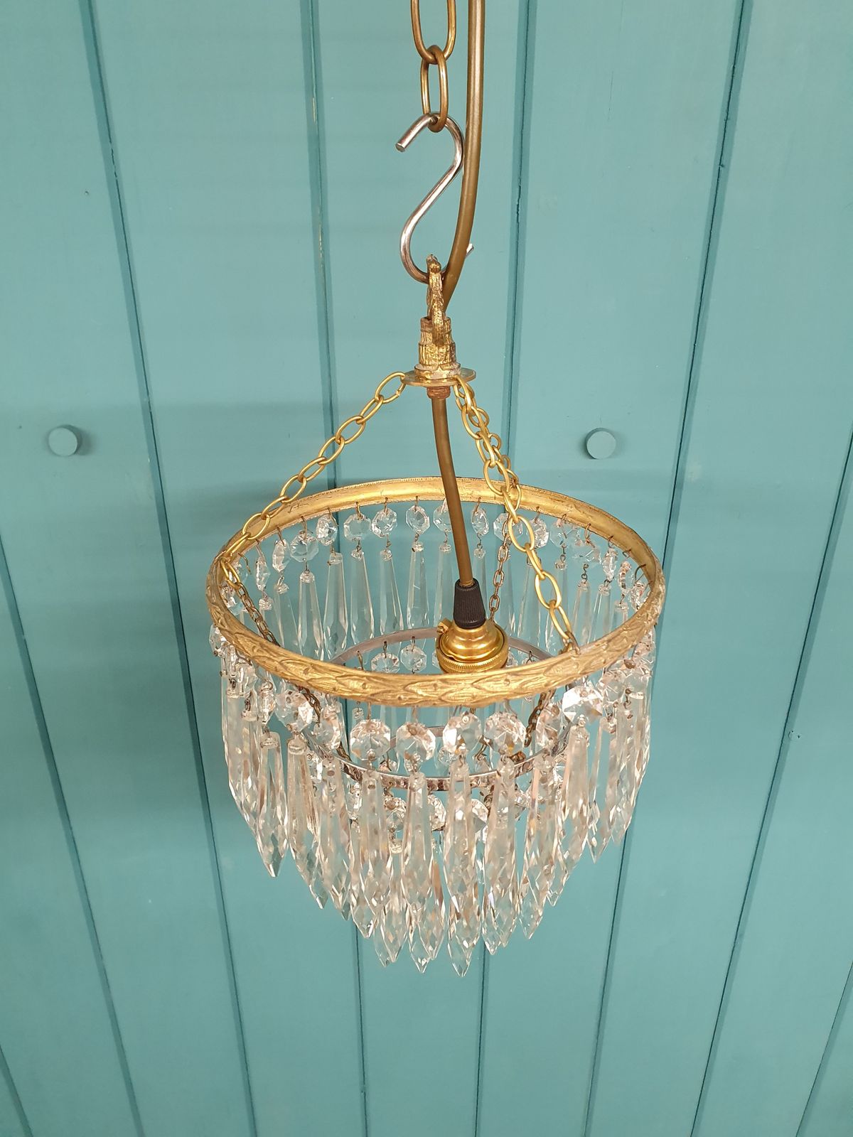 Early 20th Century Small Spike Chandelier 8" photo buy