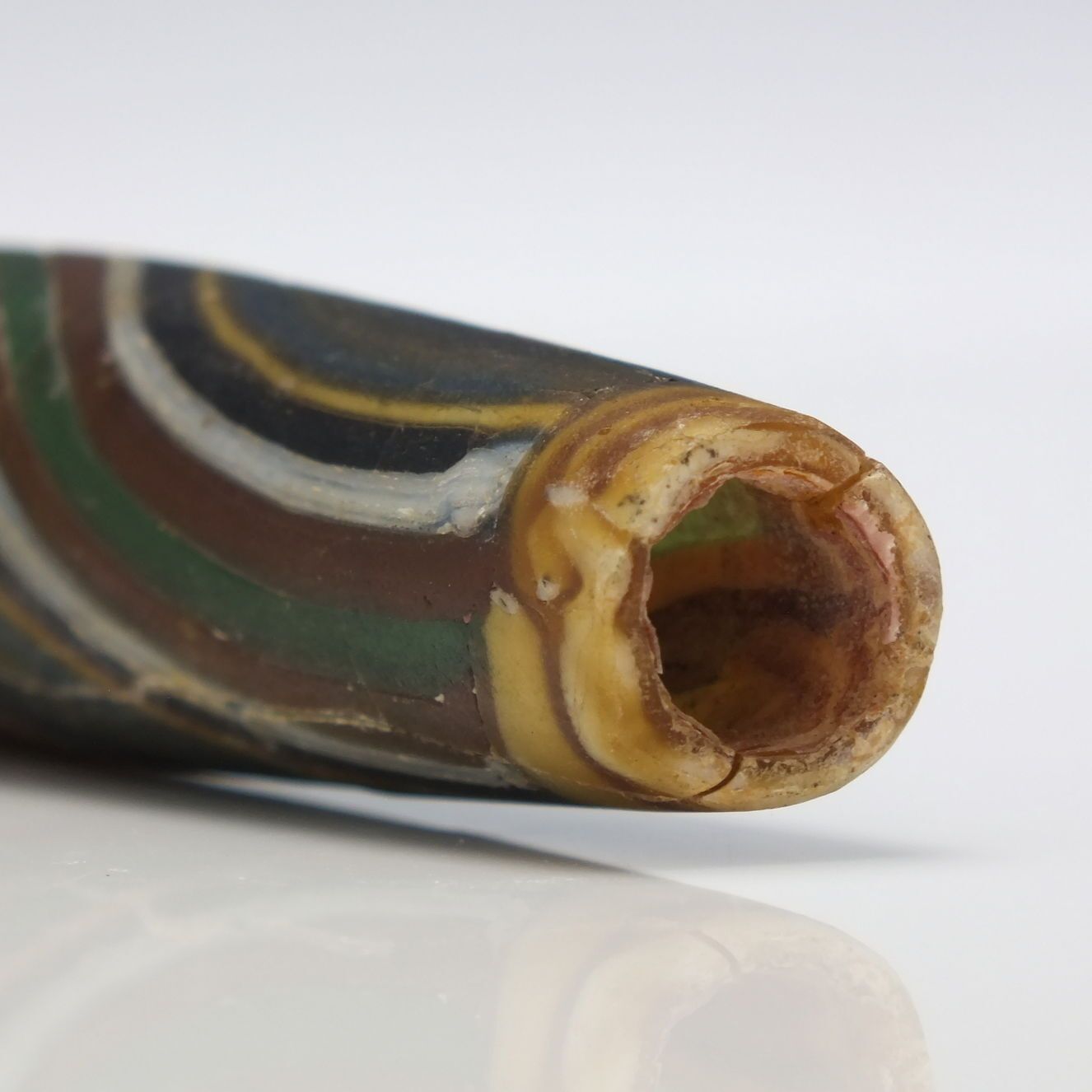 Exceptional Roman Banded Mosaic Ribbon Glass Alabastron 1st Century Bce photo vinterior