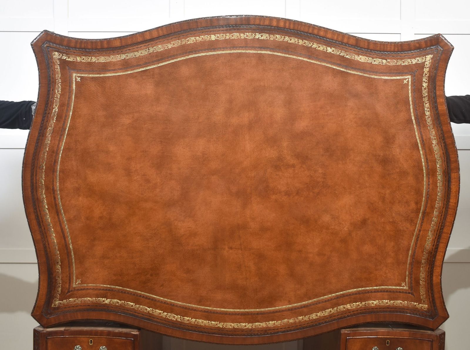 Chippendale Revival Mahogany Serpentine Partner’s Desk photo Furniture