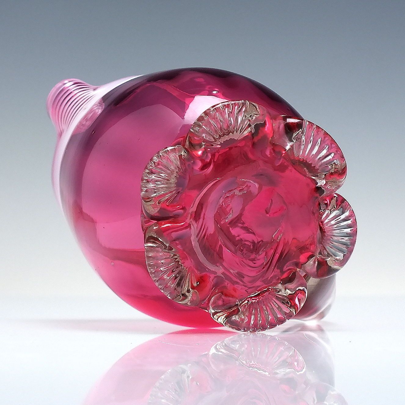 Victorian Cranberry Threaded Glass Milk And Sugar Bowl C1880 photo furniture